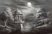 G. N. Qazi, 24 x 36 inch, Acrylic on Canvas, Cityscape Painting, AC-GNQ-091